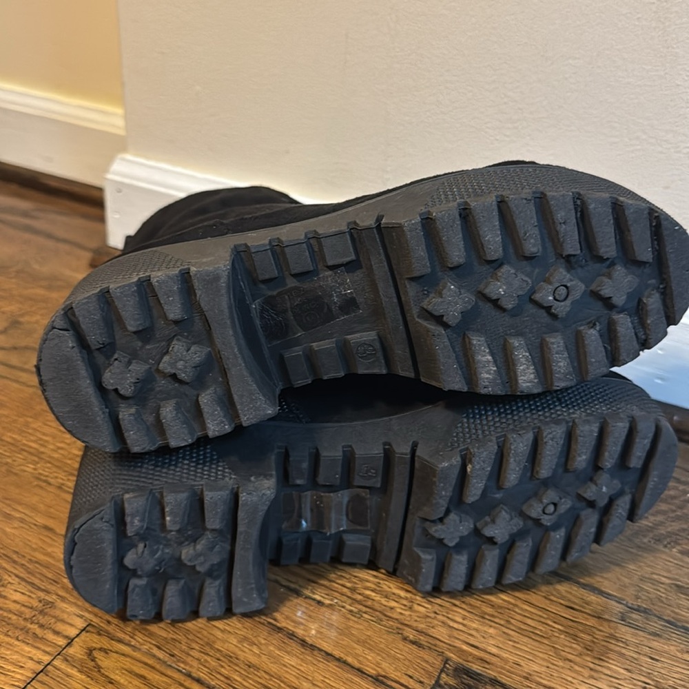 Black Lace Up Platform Combat Boots Size 8.5 - Picture 5 of 6